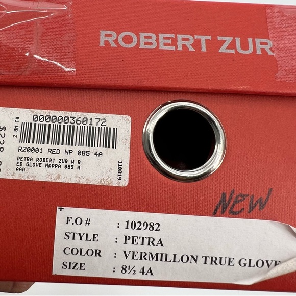 NWT Robert Zur Petra Loafer Vermillon Leather Shoe Slip On Y2K Moccasin Red 8.5 - Picture 9 of 10